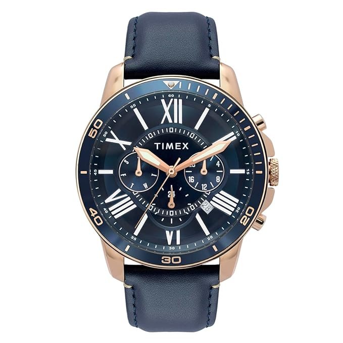 TIMEX Analog Watch for Man with Round Dial & Water-Resistant Men's Wrist Watches